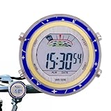 Generico Reloj de moto - Reloj luminoso decorativo dorado con electrónica impermeable | Reloj de moto de fácil instalación para ciclistas de mujer y hombre