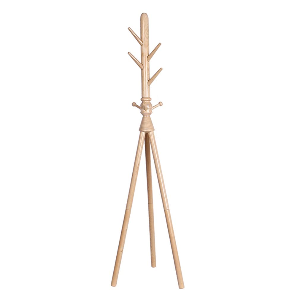Porte-manteau en bois blanc sur pied avec crochets pour vêtements et costumes de chambre