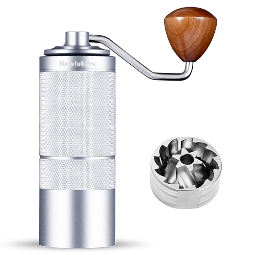 M6 Manual Coffee Grinder,Coffee Burr Grinder with 24 Grinding Settings,Espresso Grinder With Sharp Hexagonal Mill Core & Walnut Handle,Portable Mini Coffee Grinder for Office Travel Camping