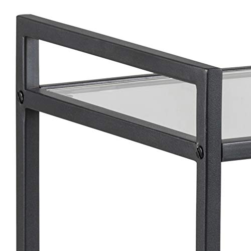 Foto von AC Design Furniture Jörn Servierwagen, H: 75 x B: 60 x T: 30 cm, Klar/Schwarz, Glass/Metall, 1 Stk