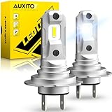 AUXITO 2024 Upgraded H7 LED Bulbs, 6500K White, 1:1 Mini Size, W/Super Bright CSP Chips H7 Lights, No Adapter Required Easy Install H7, Non-polarity, H7ll Fog lights, Pack of 2