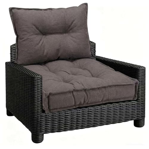 HomeSitive Cojines para Silla de Exterior (2 Unidades),Cojín 55x55 cm y Respaldo 40x55 cm,Cojines Exterior Impermeable,Respirable,Ideal para Balcón Terraza Salón y Jardín,Terraza y Ratán,Gris Oscuro
