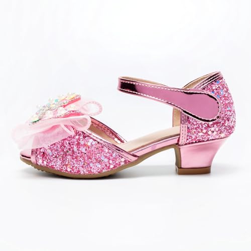 IWIHMIV Dress Up Princess Shoes Girls Low Heel Sandals Dress Open Toe Rhinestone Sandals Wedding Party Shoes3