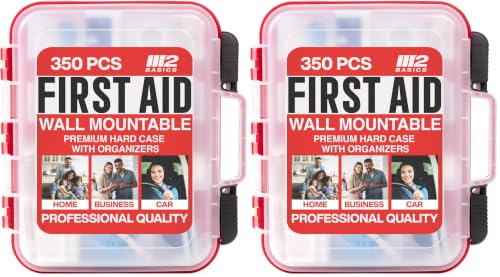 Image of M2 BASICS 350 Piece Professional Wall-Mount First Aid Kit, Home, Business (Pack of 2)
