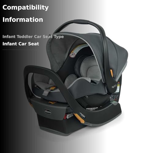 Chicco KeyFit® 35 Zip ClearTex® Infant Car Seat and Base, Rear-Facing Seat for Infants 4-35 lbs., Zip-Open Privacy Shield, Compatible with Chicco Strollers | Ash/Grey