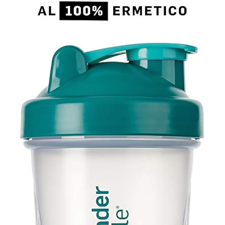 BlenderBottle Classic Shaker cup/Diet Shaker/Protein Shaker with Blenderball / 590ml - clear teal