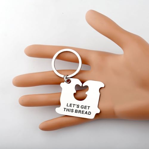 CENWA Let's Get This Bread Bread Bag Clip Keychain Bread Baking Jewelry Sourdough Bread Gift3