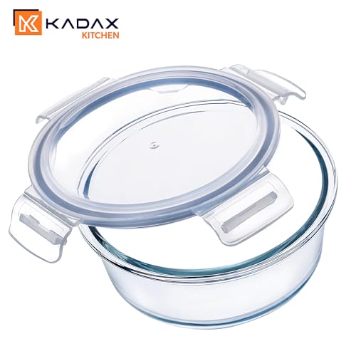 KADAX Glasbehälter Set mit Deckel, 4 Größen 400/620/950/1300 ml, luftdichte Frischhaltedosen aus Glas, Vorratsdosen für Kühlschrank… – Ansicht 6