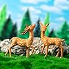 Exasinine 12 Pcs Mini Deer Figurines Forest Animal Figurines Woodland Animals Creatures Miniature Deer for Crafts Fairy Garden Supplies Cake Toppers #3