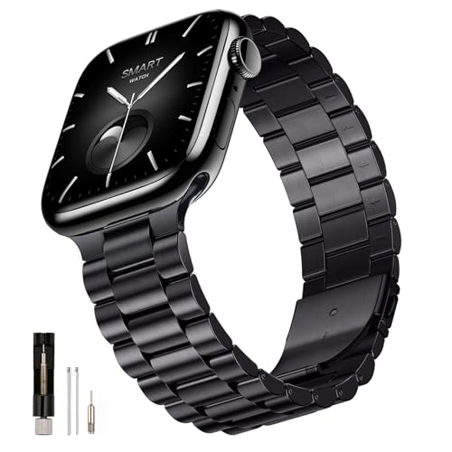 SUNFWR Compatible with Apple Watch Band 44mm 45mm 42mm 46mm 49mm for Men Women Stainless Steel Metal iWatch Band for Apple Watch Series 11/10/9/8/7/6/5/4/3/2/1/SE/SE2/SE3 Ultra3/2/1 (No case)