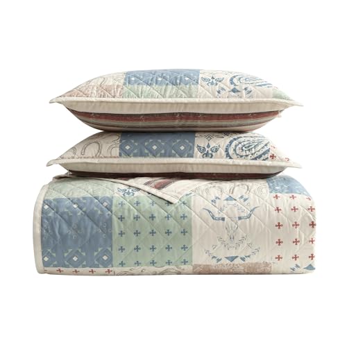 Image of Paseo Road Patchwork 3 Piece Queen Size Quilt Set