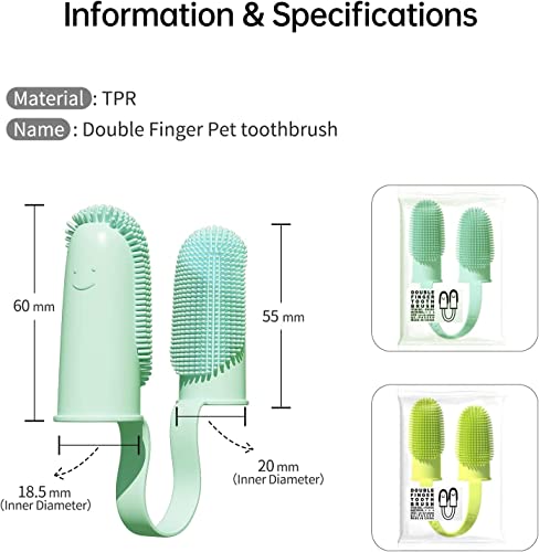 Dual Finger Toothbrush for Dogs, 2 Packs Dog Toothbrush Kit 360° Surround Bristles For Easy Teeth Cleaning, Double-Finger Toothbrush Dental Care For Puppies, Cats And Small Pets - Image 3