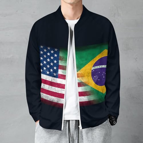 Zakqeik Switzerland Flag Men's Crewneck Jacket Simple Windbreaker Spring Fall Casual Zipper Shirt2