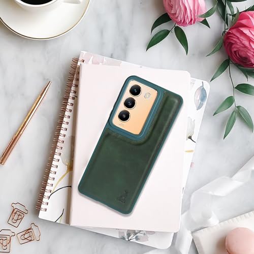 Image of AIBEX Shield Back Cover Case Compatible with Vivo T3 5G / Vivo Y200e 5G Back Cover | Flexible Vegan Leather | Full Camera Protection | Raised Edges | Super Soft-Touch | Bumper Case