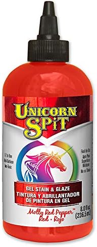Unicorn SPiT 5771002 Gel Stain and Glaze, Molly Red Pepper 8.0 FL OZ Bottle, 8 (Pack of 1)