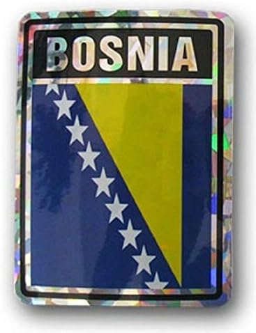 Bosnia Herzegovina Country Flag Reflective Decal Bumper Sticker image 2