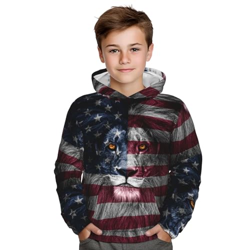 Image of Boy'S Sweatshirt Fleece Hoodie Blend Hooded Sweatshirt Plush Pullover Hoodie Size For Boys And Girls