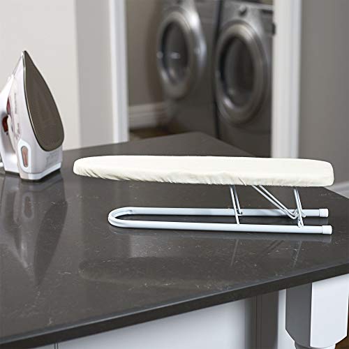 Household Essentials Basic Sleeve Mini Ironing Board | Natural Cover And White Finish | 4.5" X 20" Ironing Surface #TOP2