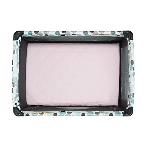Image of Pastel Light Pink Pack 'n Play Quilted Mattress Sheet - Ultra-Soft, Comfortable Portable Crib Mattress Sheet for Baby Girls; Playpen or Mini Crib Fitted Sheet with Quilted Top