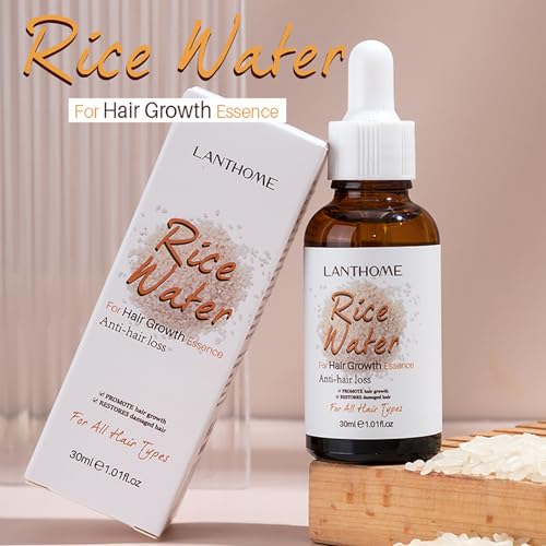 Rice Water for Hair Growth, 1.01oz Rice Water Hair Serum - Fermented Rice Water Shampoo and Conditioner Rich In Vitamins B1 and B2, Moisturizing, Nourishing, Smooth Hair (Essence)