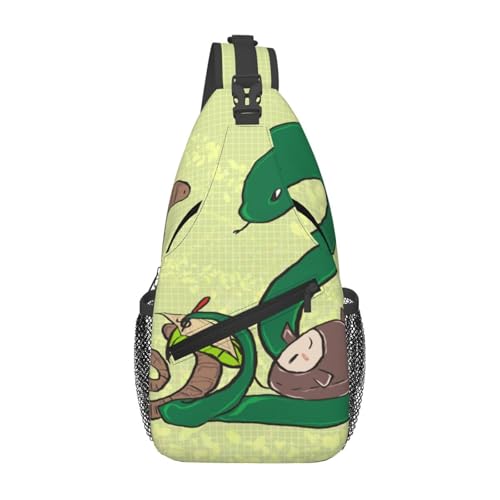 Mochila cruzada unisex con estampado colorido para viaje miniatura 1