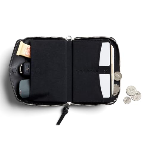 Image of Bellroy Folio Wallet (compact leather folio /clutch wallet with space for cards, bills and coins, plus everyday essentials) - Black