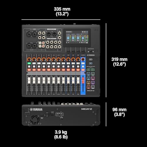 Image of Yamaha MGX12 18ch Digital Mixing Console, Dual USB-C Audio Interface, Includes Cubase Al, WaveLab Cast LE, Basic FX Suite and Steinberg Plus Software Bundle, Black MGX12 B
