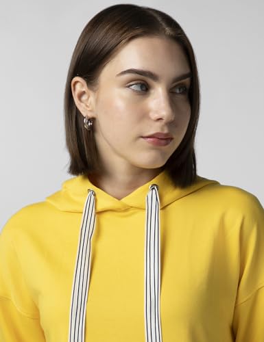 Image of FYLTR Women's Casual Hoodie with Stripe Tape - Rib Hem & Cuff | Drop Shoulder | Sweatshirts for Women | Winter Hoodie for Women