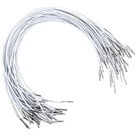 Xinjoduz Hutgummi 50 Stück Elastische Widerhaken Cord, Elastische Schnur Kordeln Weiche Weiß Gummiband Bänder für Hüte, Augenbinden, Masken, Notizbücher, Buchbinden, Geschenktüten, Geschenktüten