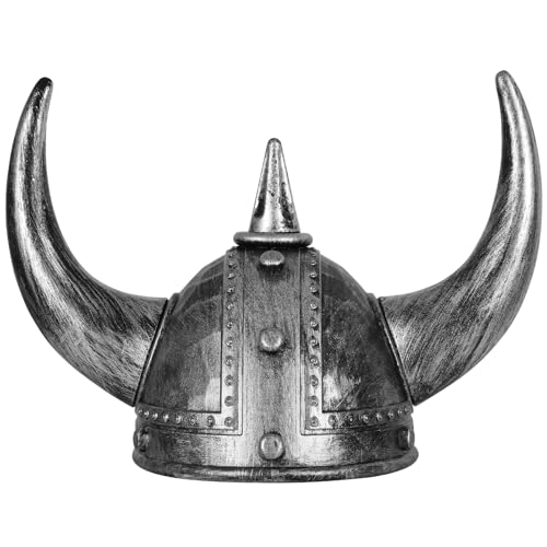 Spinosaurus Wikinger Helm für Erwachsene - Mittelalter Horn Mütze Römerhelm - Kostüm Zubehör für Karneval Halloween Fastnacht Mottoparty