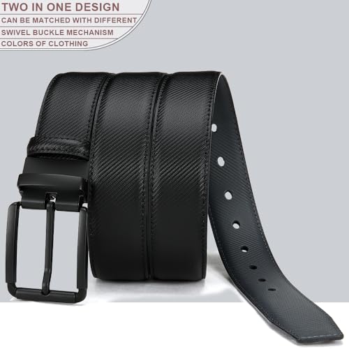 Image of DOOPAI Reversible Leather Belt for Men 1.25 inch - Dual Sided Dress and Casual Belt, Trim to Fit, 2 Styles in One Belt