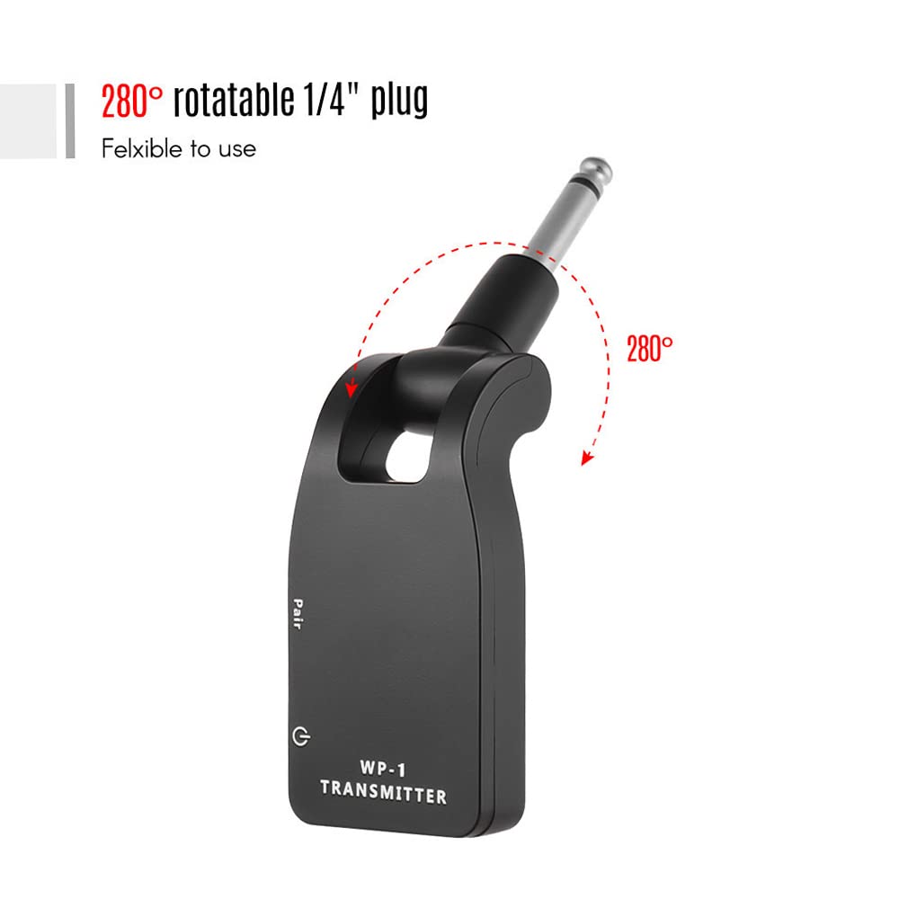 HUIOP Système sans Fil de Guitare Émetteur Récepteur Emetteur Récepteur sans Fil pour Guitare Transmetteur et Récepteur sans Fil Audio sans Fil pour Guitare,Émetteur et récepteur de système de Guitar