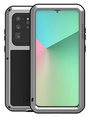 Coque Samsung S20 Ultra 5G Love Mei Argent antichoc intégrale avec verre trempé