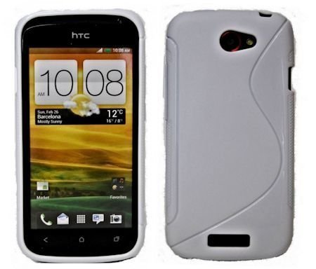 TPU Étui en Silicone Compatible avec HTC One S Silicone Housse de Protection Sacoche Coque Blanc