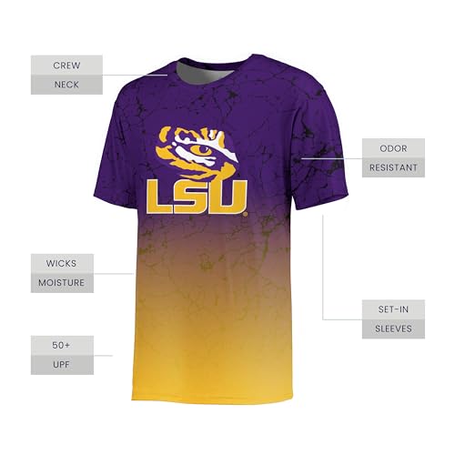Camiseta LSU Tigers Poly Marble Holloway de hombre acabado premium alta resistencia 3