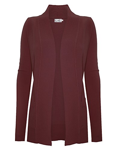 Image of Cielo Women's Solid Basic Open Front Pockets Knit Sweater Cardigan