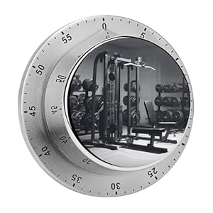 Mechanical Stainless Steel Timer Kitchen Timer Gym Equipment Printed Stainless Steel Countdown Timer for Fitness Projects and Kitchen Tasks