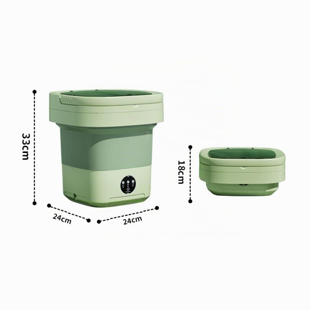 Mini Lavatrice Portatile da 8 Litri con sterilizzazione UV Asciugatrice Pieghevole con cestello di Scarico Tubo di Scarico per Custodia da Viaggio, Blu