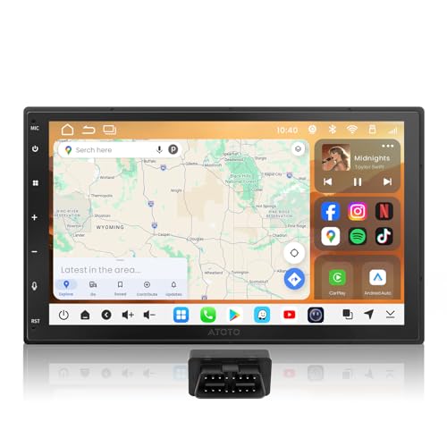 ATOTO S8 Ultra 7 pollici Android Lettore video per auto con cruscotto con navigazione, Wireless CarPlay e Android Auto, 2 Bluetooth con aptX HD, VSV e LRV, Modem cellulare 4G integrato,S8G2A78UL-A