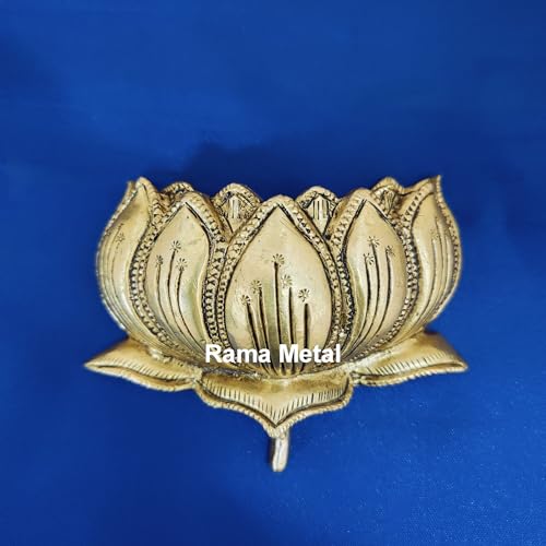 Image of RAMA METAL Brass Lotus Wall Hanging Decor | lotus wall decoration | Housewarming Gift | decor items