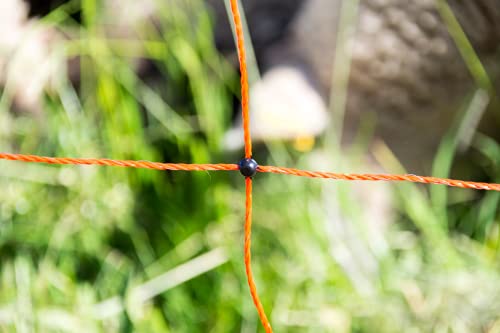 horizont Schafzaun 50m lang, 90cm hoch, Schafnetz 14 Pfähle elektrisch mit Doppelspitze, oranger Weidezaun für Schafe… – Bild 7