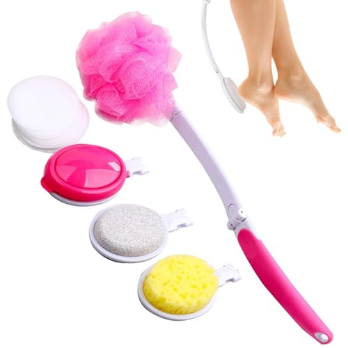 Ensemble de brosses de bain pour le corps avec long manche pliable