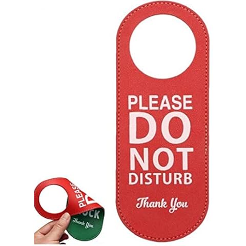 Youxiu Doppelseitig Bitte Nicht Stören. Bitte Klopfen Sie Türkleiderschilder Pu Leder Türknauf Kleiderbügel Tags Reinigungsetikett Cover