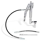 ABN Grease Gun Nozzle Kit with 10 and 18 Inch Flexible Hoses - Compressed Air Grease Gun Coupler 7500 PSI Control Handle with 360 Degree Z Swivel Inlet