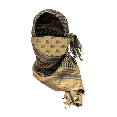 M MCGUIRE GEAR Shemagh Tactical Scarf Middle Eastern Desert Hood Bandana Keffiyeh Military Style 100% Cotton 42 x 42 (Spartan)