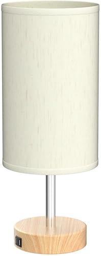 Miniatura 4 de Yarra-Decor Lámpara de noche con puertos de carga USB A+C, juego de dos  Mesa de control táctil para dormitorio, madera regulable de 3 vías, mesita