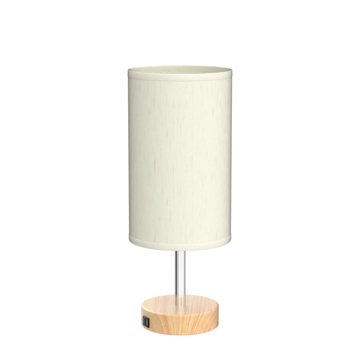 Yarra-Decor Lampki nocne z portem USB - sterowanie dotykowe lampa stołowa do sypialni, drewno, 3-kierunkowa ściemniana lampa nocna, zestaw 2 sztuk, z okrągłym kloszem z tkaniny lnianej, do salonu
