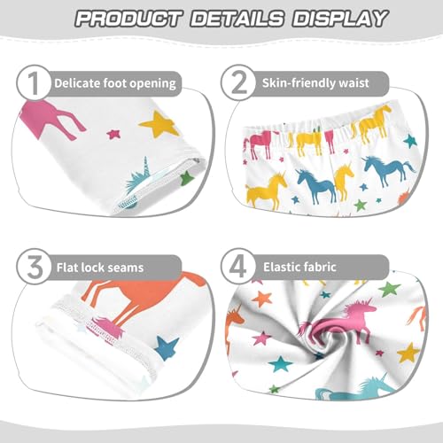 ALAZA Girls' Leggings Children's Yoga Pants Skinny Printed Dance Colorful Unicorns Comfortable 4T2
