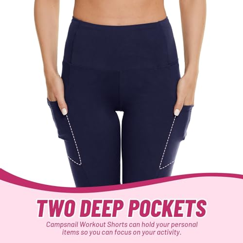 Image of CAMPSNAIL 4 Pack Biker Shorts for Women High Waist - 5 inch /8 inch Tummy Control Soft Athletic Yoga Workout Running Gym Shorts
