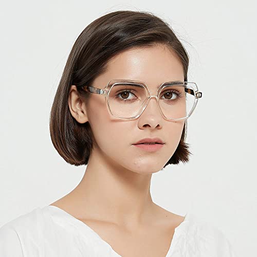 Image of Oversized Blue Light Glasses for Women Men, Anti Eye Strain Computer Glasses for Reading /Gaming